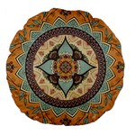 Mandala Floral Decorative Flower Large 18  Premium Flano Round Cushions