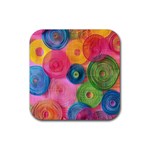 Colorful Abstract Patterns Rubber Coaster (Square)