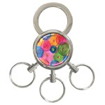 Colorful Abstract Patterns 3-Ring Key Chain