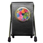 Colorful Abstract Patterns Pen Holder Desk Clock
