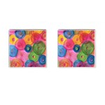 Colorful Abstract Patterns Cufflinks (Square)
