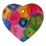 Colorful Abstract Patterns Heart Ornament (Two Sides)