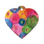 Colorful Abstract Patterns Dog Tag Heart (One Side)