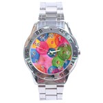 Colorful Abstract Patterns Stainless Steel Analogue Watch