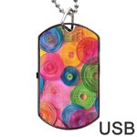 Colorful Abstract Patterns Dog Tag USB Flash (One Side)