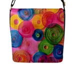 Colorful Abstract Patterns Flap Closure Messenger Bag (L)