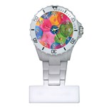 Colorful Abstract Patterns Plastic Nurses Watch