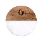 Colorful Abstract Patterns Classic Marble Wood Coaster (Round) 