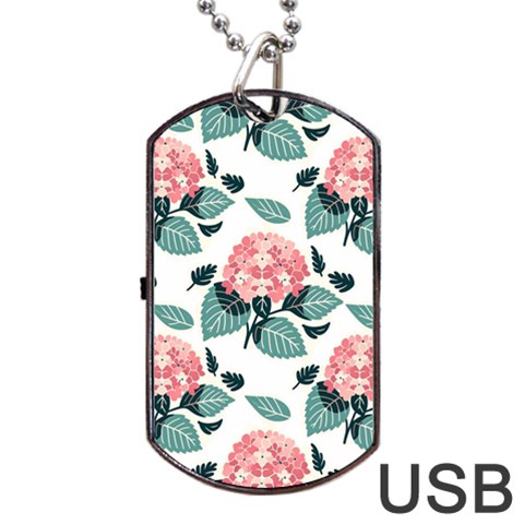 Flowers Hydrangeas Dog Tag USB Flash (Two Sides) from UrbanLoad.com Front