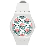 Flowers Hydrangeas Round Plastic Sport Watch (M)