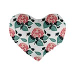 Flowers Hydrangeas Standard 16  Premium Flano Heart Shape Cushions