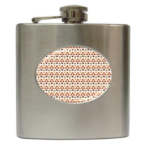 Geometric Tribal Pattern Design Hip Flask (6 oz) from UrbanLoad.com Front