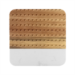 Geometric Tribal Pattern Design Marble Wood Coaster (Square)