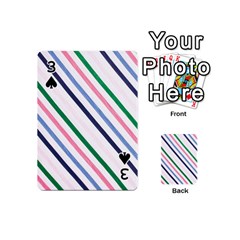 Retro Vintage Stripe Pattern Abstract Playing Cards 54 Designs (Mini) from UrbanLoad.com Front - Spade3