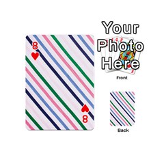 Retro Vintage Stripe Pattern Abstract Playing Cards 54 Designs (Mini) from UrbanLoad.com Front - Heart8