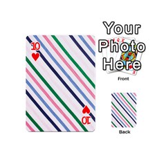 Retro Vintage Stripe Pattern Abstract Playing Cards 54 Designs (Mini) from UrbanLoad.com Front - Heart10