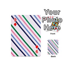 Retro Vintage Stripe Pattern Abstract Playing Cards 54 Designs (Mini) from UrbanLoad.com Front - Diamond9