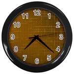 Anstract Gold Golden Grid Background Pattern Wallpaper Wall Clock (Black)