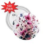 Flora Floral Flower Petal 2.25  Buttons (100 pack) 
