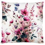 Flora Floral Flower Petal Standard Premium Plush Fleece Cushion Case (One Side)