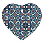 Abstract Mandala Seamless Background Texture Heart Ornament (Two Sides)
