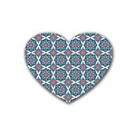 Abstract Mandala Seamless Background Texture Rubber Coaster (Heart)