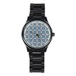 Abstract Mandala Seamless Background Texture Stainless Steel Round Watch