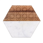 Abstract Mandala Seamless Background Texture Marble Wood Coaster (Hexagon) 
