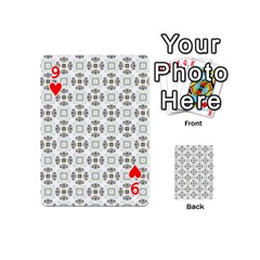 Background Pattern Retro Vintage Playing Cards 54 Designs (Mini) from UrbanLoad.com Front - Heart9