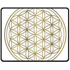 Gold Flower Of Life Sacred Geometry Two Sides Fleece Blanket (Medium) from UrbanLoad.com 58.8 x47.4  Blanket Back