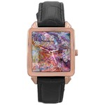 Spring waves Rose Gold Leather Watch 