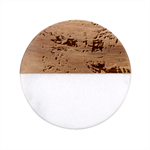 Spring waves Classic Marble Wood Coaster (Round) 