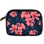 5902244 Pink Blue Illustrated Pattern Flowers Square Pillow Digital Camera Leather Case