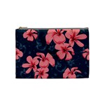 5902244 Pink Blue Illustrated Pattern Flowers Square Pillow Cosmetic Bag (Medium)