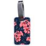 5902244 Pink Blue Illustrated Pattern Flowers Square Pillow Luggage Tag (two sides)