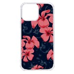 5902244 Pink Blue Illustrated Pattern Flowers Square Pillow iPhone 13 Pro Max TPU UV Print Case