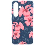 5902244 Pink Blue Illustrated Pattern Flowers Square Pillow Samsung Galaxy S24 6.2 Inch Black TPU UV Case