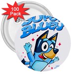 super bluey 3  Buttons (100 pack) 