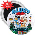 Bluey birthday 3  Magnets (10 pack) 