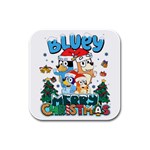 Bluey birthday Rubber Square Coaster (4 pack)