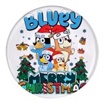 Bluey birthday Round Glass Fridge Magnet (4 pack)