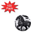 Steampunk Horse  1  Mini Buttons (100 pack) 