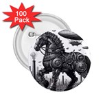 Steampunk Horse  2.25  Buttons (100 pack) 