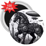 Steampunk Horse  3  Magnets (100 pack)