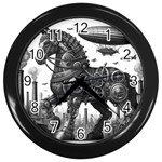 Steampunk Horse  Wall Clock (Black)
