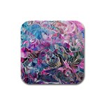Pink Swirls Flow Rubber Square Coaster (4 pack)