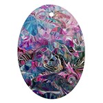 Pink Swirls Flow Oval Ornament (Two Sides)