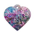 Pink Swirls Flow Dog Tag Heart (Two Sides)