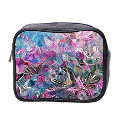 Pink Swirls Flow Mini Toiletries Bag (Two Sides) from UrbanLoad.com Front