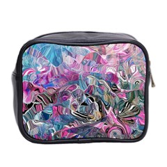 Pink Swirls Flow Mini Toiletries Bag (Two Sides) from UrbanLoad.com Back